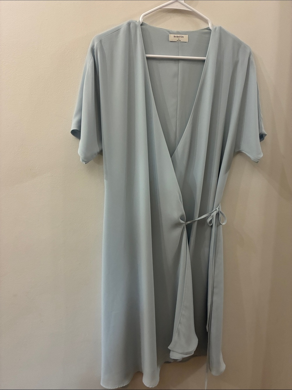Babaton - Aritzia - womens Light Blue Wrap dress - medium - short sleeve